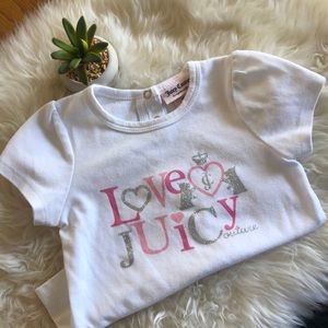 💕Juicy Couture LA ‘Love Juicy’ BABY Glitter TEE
